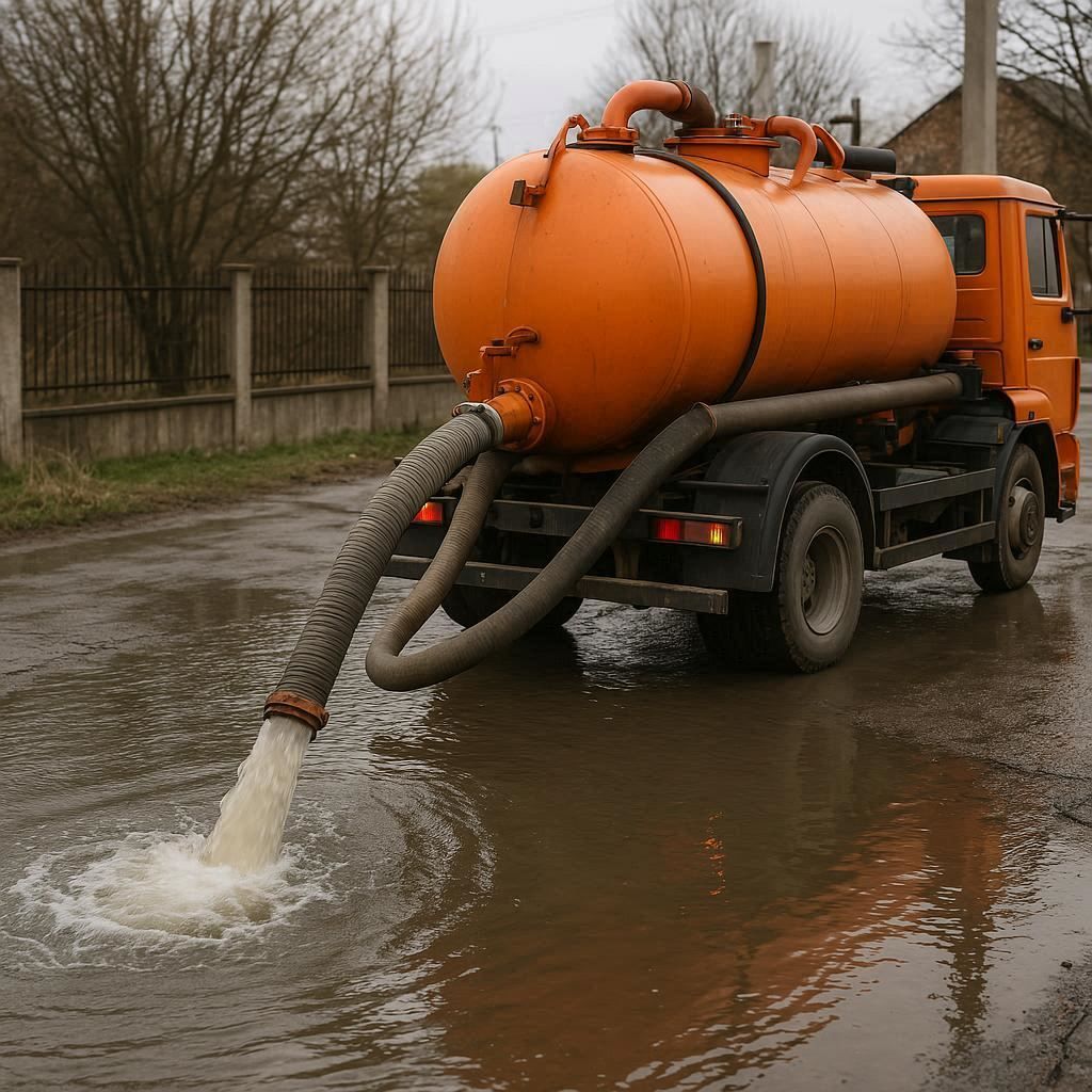 Откачка воды в Смолячкове