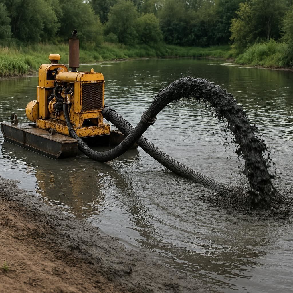 Очистка прудов и водоемов от ила в Смолячкове