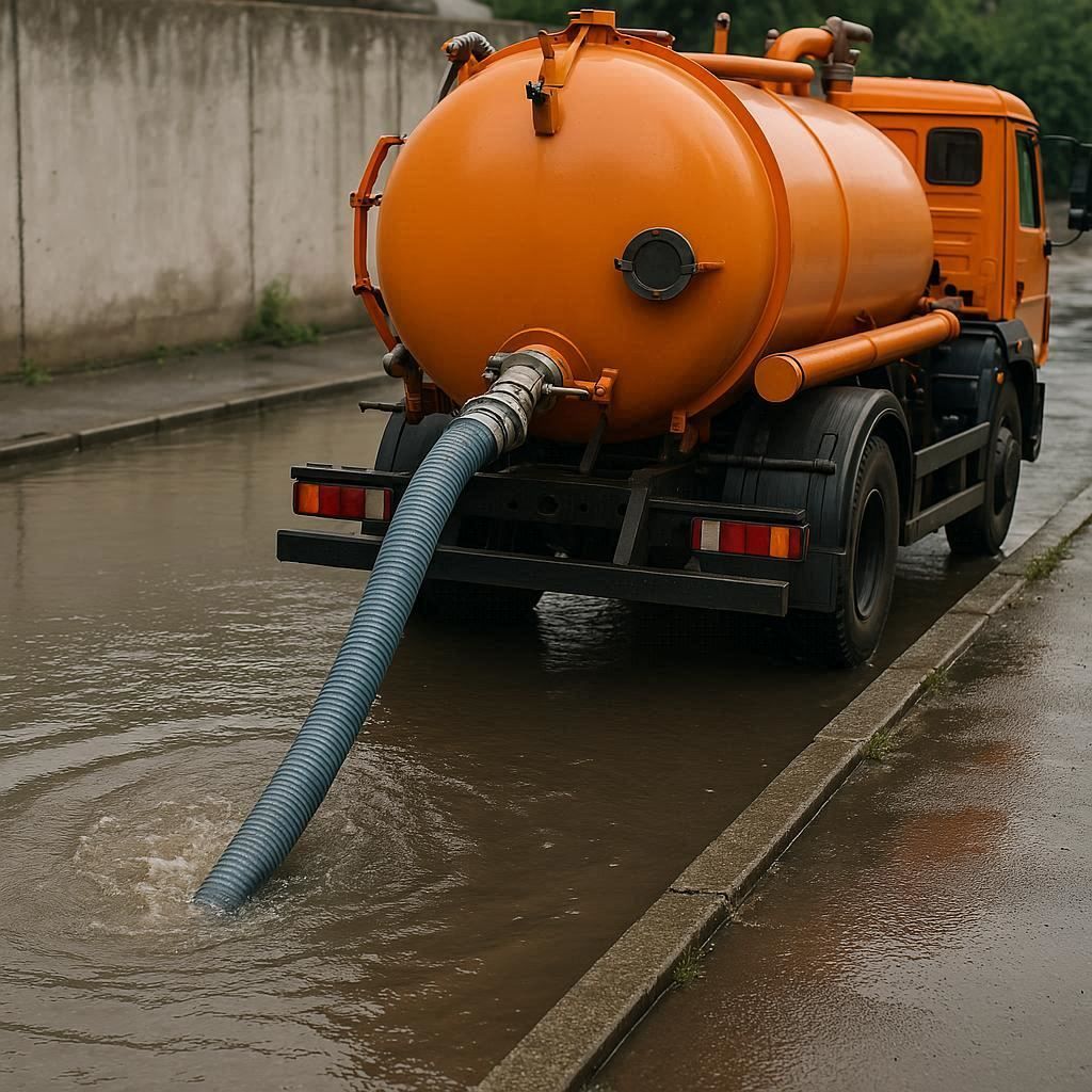 Откачка воды в Смолячкове